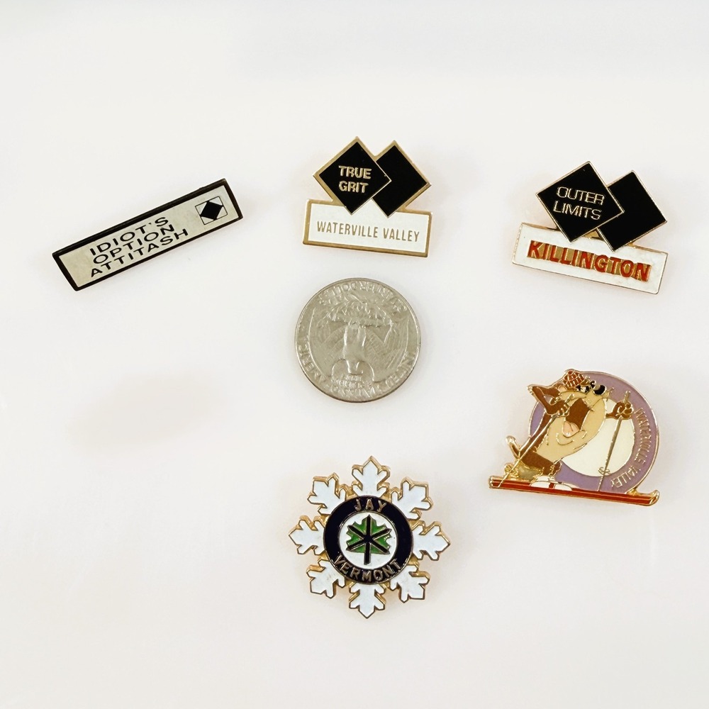 Vintage Ski Pin Lot 5 New England Sunday River Attitash Killington Jay Peak 1994